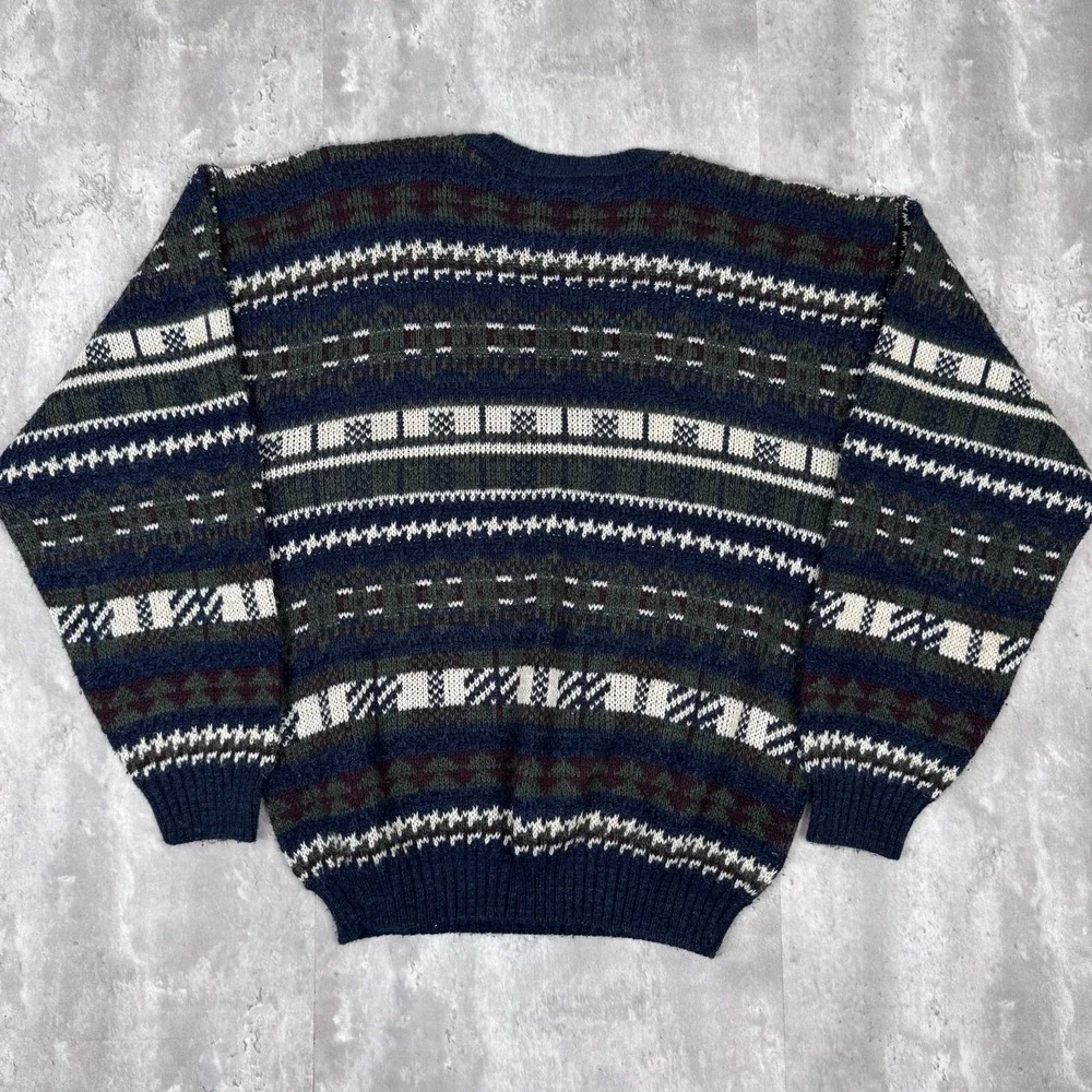 Vintage David Taylor Collection Sweater  Mens L Striped 90s Grunge Grandpa